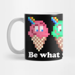 Be What You Are Ice Cream Popsicle Pixel Art Mug